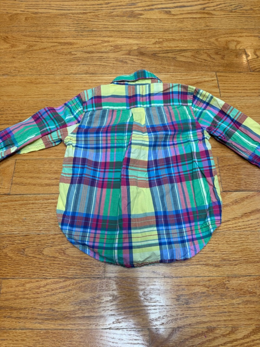 🙂Ralph Lauren Kids Multicolor Plaid Button-Down Shirt - Green Blue Yellow Red - Picture 3 of 5